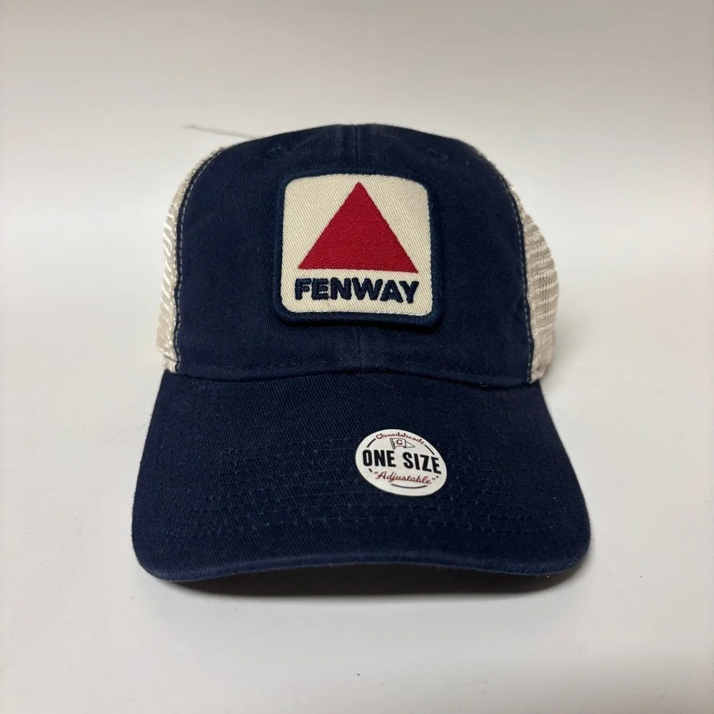 Fenway Patch Dirty Water Mesh Trucker Hat Navy Snapback NWT Chowdaheadz